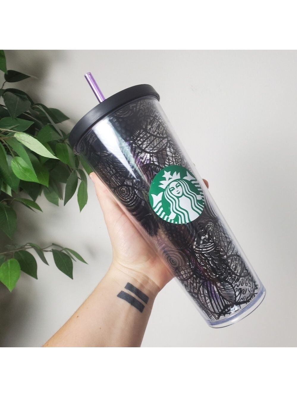 Starbucks Venti Tumbler 24oz Clear 2014 Dot Collection